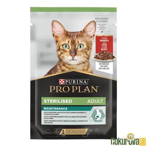 PRO PLAN BİFTEKLİ STERİL POUCH KISIR KEDİ YAŞ MAMASI 85 GR