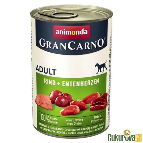 ANIMONDA GRAN CARNO SIĞIR ETLİ VE ÖRDEKLİ YETİŞKİN KÖPEK KONSERVESİ 400 GR