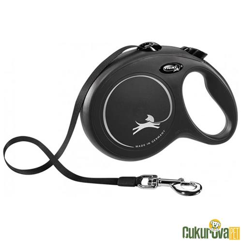 FLEXI NEW CLASSIC OTOMATİK İP KÖPEK GEZDİRME KAYIŞI 8 M - L - SİYAH