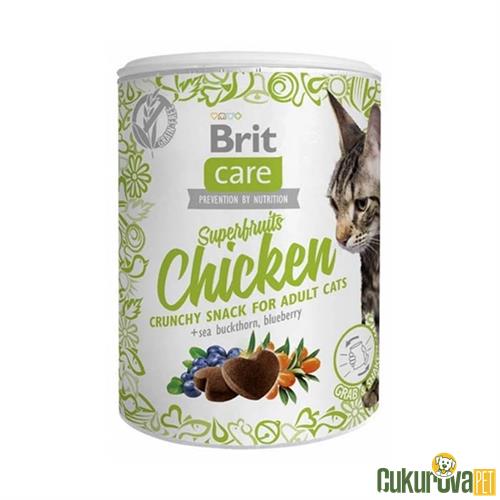 BRIT CARE SUPERFRUITS TAVUKLU VE YABAN MERSİNLİ KITIR KEDİ ÖDÜL TABLETİ100 GR