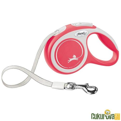 FLEXI NEW COMFORT 5 M OTOMATİK ŞERİT KÖPEK GEZDİRME KAYIŞI M KIRMIZI
