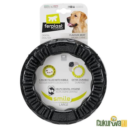 FERPLAST KÖPEK OYUNCAK SMILE AROMALI HALKA - L - SİYAH