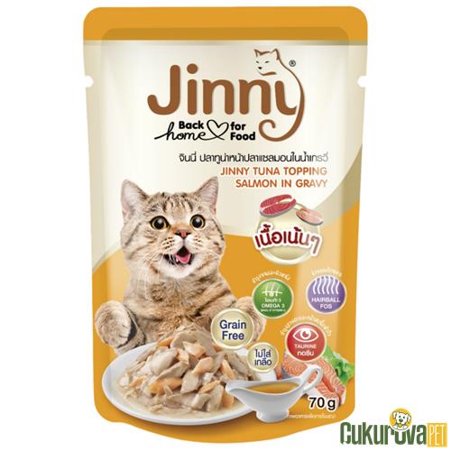 JINNY TON BALIKLI SOMONLU GRAVY TAHILSIZ KEDİ YAŞ MAMASI 70 GR