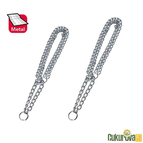 KARLIE İKİ SIRA ZİNCİR KÖPEK EĞİTİM TASMASI M - 40 CM 