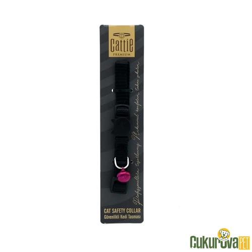 CATTIE GÜVENLİK TOKALI DOKUMADAN EL YAPIMI KEDİ BOYUN TASMASI XS - 1 MM x 15 - 25 CM - SİYAH