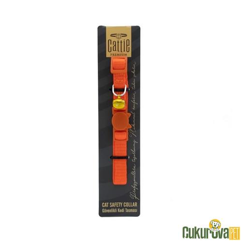 CATTIE GÜVENLİK TOKALI DOKUMADAN EL YAPIMI KEDİ BOYUN TASMASI XS - 1 MM x 15 - 25 CM - TURUNCU