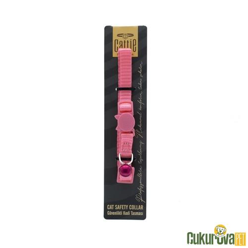 CATTIE GÜVENLİK TOKALI DOKUMADAN EL YAPIMI KEDİ BOYUN TASMASI XS - 1 MM x 15 - 25 CM - PEMBE