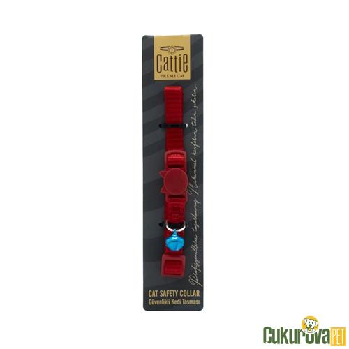 CATTIE GÜVENLİK TOKALI DOKUMADAN EL YAPIMI KEDİ BOYUN TASMASI XS - 1 MM x 15 - 25 CM - KIRMIZI