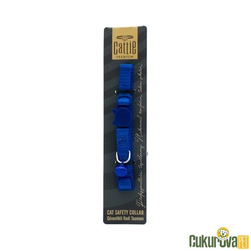 CATTIE GÜVENLİK TOKALI DOKUMADAN EL YAPIMI KEDİ BOYUN TASMASI XS - 1 MM x 15 - 25 CM - ROYAL MAVİ