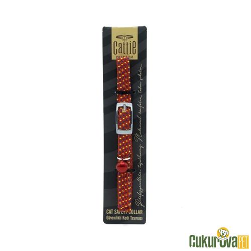 CATTIE ELASTİK DOKUMADAN EL YAPIMI KEDİ BOYUN TASMASI M - 1 MM x 20 - 30 CM KIRMIZI