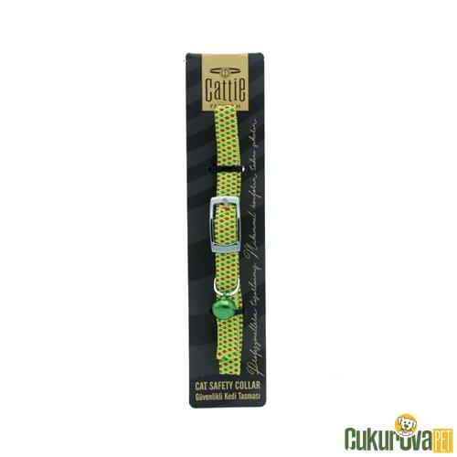 CATTIE ELASTİK DOKUMADAN EL YAPIMI KEDİ BOYUN TASMASI SARI M - 1 MM x 20 - 30 CM