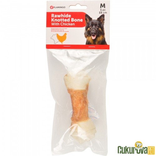 FLAMINGO TAVUKLU DÜĞÜM KÖPEK KEMİĞİ 15 CM - M 