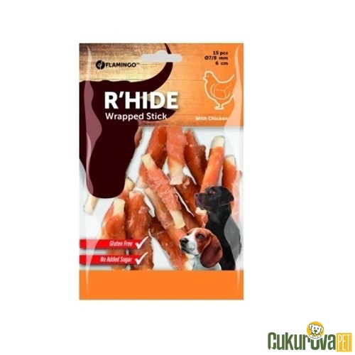 FLAMINGO R'HIDE TAVUK SARGILI KÖPEK ÖDÜL ÇUBUĞU 6 CM - 100 GR