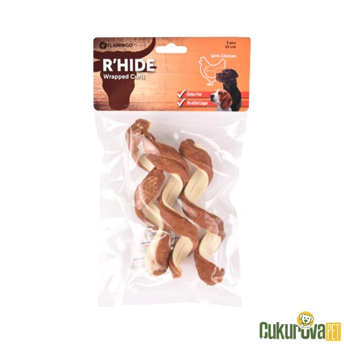 FLAMINGO R'HIDE TWISTED ÖRDEKLİ VE TAVUKLU GLUTENSİZ KÖPEK ÖDÜL MAMASI 15 CM