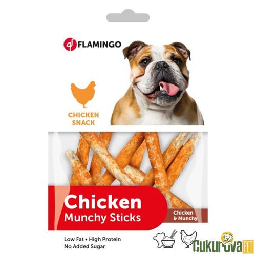 FLAMINGO ET SARGILI YÜKSEK PROTEINLI ŞEKERSİZ KÖPEK ÖDÜL ÇUBUĞU 80 GR 