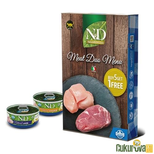 N & D MEAT DUO MENU ETLİ YETİŞKİN KEDİ KONSERVESİ 70 GR - 6 AL 5 ÖDE