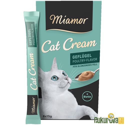 MIAMOR CREAM KÜMES HAYCANI VE BİYOTİN KEDİ ÖDÜLÜ 6 x 15 GR