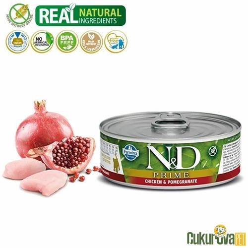 N & D PRIME TAVUKLU VE NARLI TAHILSIZ YAVRU KEDİ KONSERVESİ 70 GR