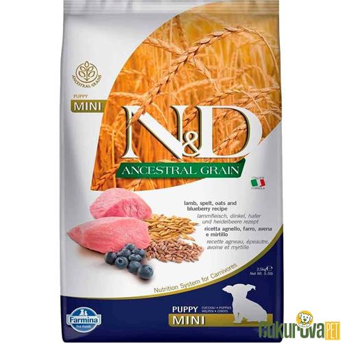 N&D ANCESTRAL GRAIN KUZU ETLİ YABAN MERSİNLİ KÜÇÜK IRK ATA TAHILLI YAVRU KÖPEK MAMASI 2.5 KG