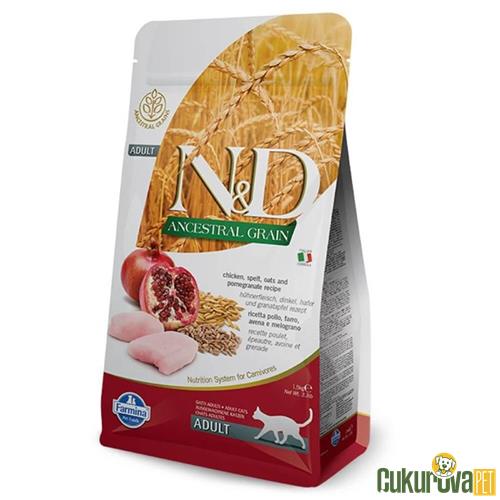 N&D DÜŞÜK TAHILLI TAVUKLU NARLI YETİŞKİN KEDİ MAMASI 1.5 KG