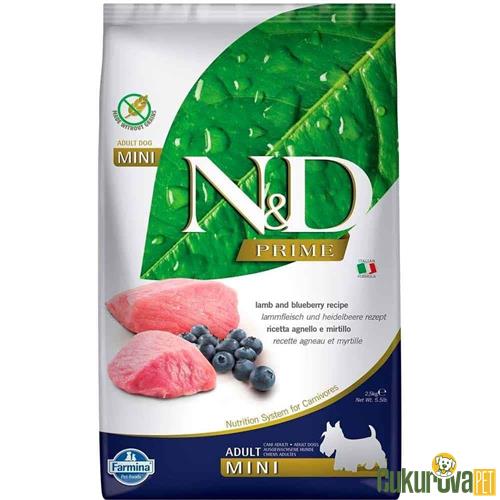 N & D PRİME KUZU ETLİ VE YABAN MERSİNLİ KÜÇÜK IRK TAHILSIZ YETİŞKİN KÖPEK MAMASI 2.5 KG
