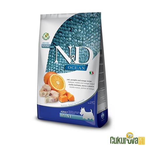 N&D OCEAN BAL KABAKLI MORİNA BALIKLI VE PORTAKALLI KÜÇÜK IRK TAHILSIZ YETİŞKİN KÖPEK MAMASI 7 KG