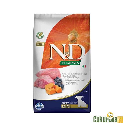 N&D PUMPKIN BAL KABAKLI KUZULU VE YABAN MERSİNLİ KÜÇÜK IRK TAHILSIZ YAVRU KÖPEK MAMASI 2.5 KG
