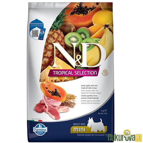 N & D DOG TROPICAL SELECTION KUZU ETLİ MINI KÖPEK MAMASI 5 KG 