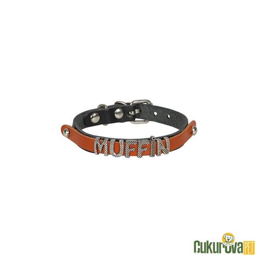 CATTIE GERÇEK DERİDEN EL YAPIMI İSİMLİKLİ KEDİ BOYUN TASMASI M - 1 MM x 21 - 25 CM - SİYAH