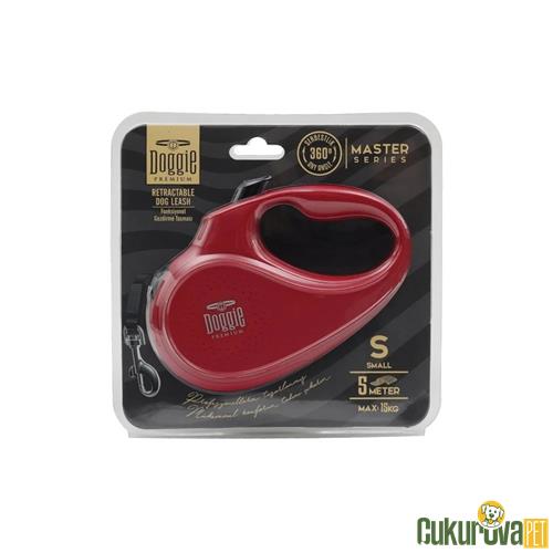 DOGGIE MASTER SERİSİ OTOMATİK UZATMA TASMASI S - 15 KG - 5 M - KIRMIZI