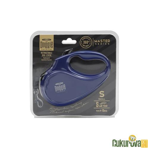 DOGGIE MASTER SERİSİ OTOMATİK UZATMA TASMASI S - 15 KG - 5 M - ROYAL MAVİ