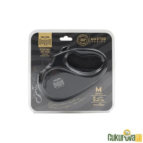DOGGIE MASTER SERİSİ OTOMATİK UZATMA TASMASI M - 25 KG - 5 M - SİYAH