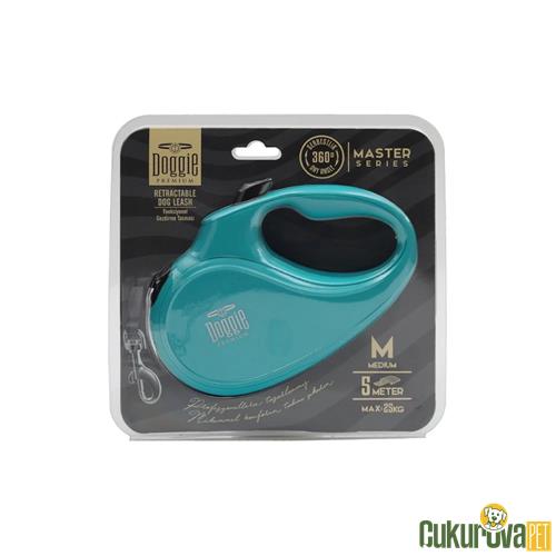 DOGGIE MASTER SERİSİ OTOMATİK UZATMA TASMASI M - 25 KG - 5 M - MAVİ