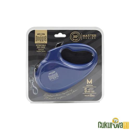 DOGGIE MASTER SERİSİ OTOMATİK UZATMA TASMASI M - 25 KG - 5 M - ROYAL MAVİ