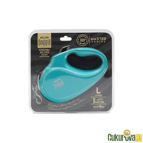 DOGGIE MASTER SERİSİ OTOMATİK UZATMA TASMASI L - 50 KG - 5 M - AÇIK MAVİ