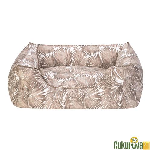 PET COMFORT ALPHA AÇIK KAHVERENGİ - BEYAZ KEDİ & KÖPEK YATAĞI M - 80 x 65 CM