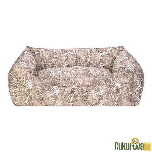 PET COMFORT ALPHA AÇIK KAHVERENGİ - BEYAZ KEDİ & KÖPEK YATAĞI L - 105 x 85 CM