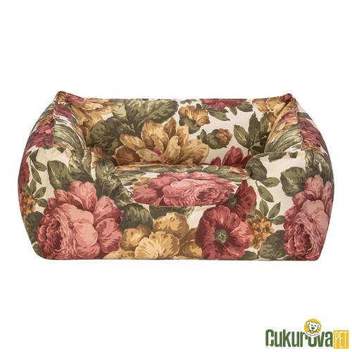PET COMFORT ALPHA GÜL DESENLİ KEDİ & KÖPEK YATAĞI S - 60 x 50 CM