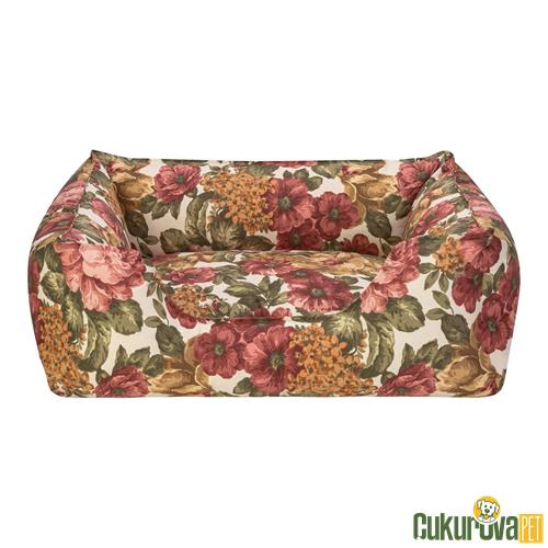 PET COMFORT ALPHA GÜL DESENLİ KEDİ & KÖPEK YATAĞI M - 80 x 65 CM