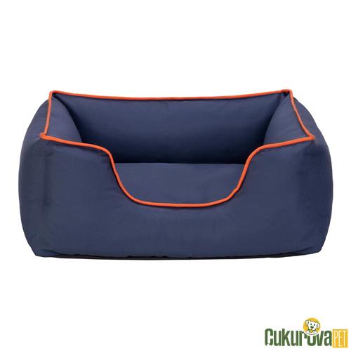 PET COMFORT ALPHA KEDİ & KÖPEK YATAĞI LACİVERT - TURUNCU BIYE S - 60 x 50 CM