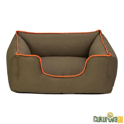 PET COMFORT ALPHA KEDİ & KÖPEK YATAĞI HAKİ - TURUNCU BIYE S - 60 x 50 CM