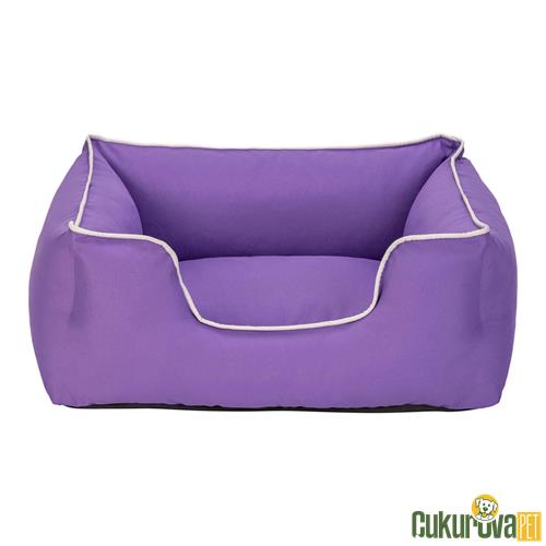 PET COMFORT ALPHA KEDİ & KÖPEK YATAĞI MOR - BEYAZ BIYE S - 60 x 50 CM