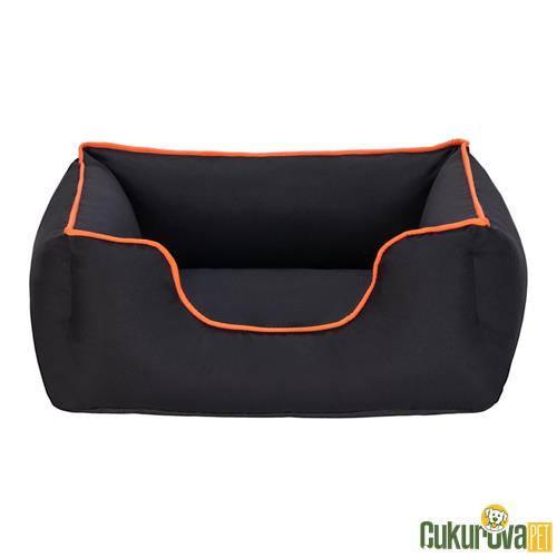 PET COMFORT ALPHA KEDİ & KÖPEK YATAĞI SİYAH - TURUNCU BIYE S - 60 x 50 CM