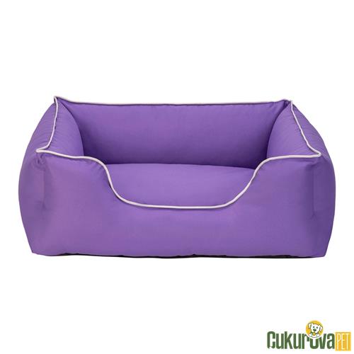 PET COMFORT ALPHA KEDİ & KÖPEK YATAĞI MOR - BEYAZ BIYE M - 80 x 65 CM