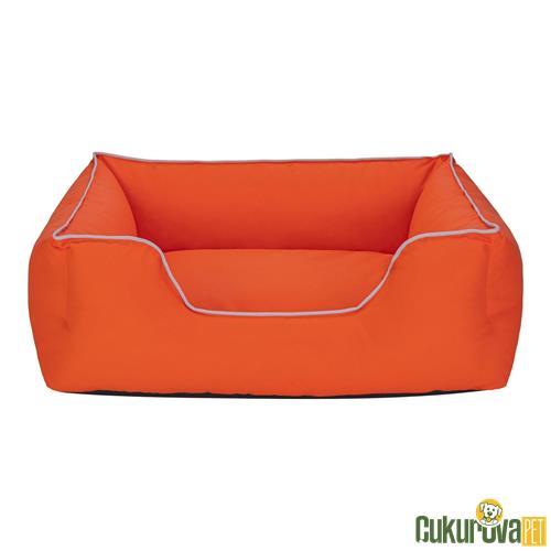 PET COMFORT ALPHA KEDİ & KÖPEK YATAĞI TURUNCU - BEYAZ BIYE M - 80 x 65 CM