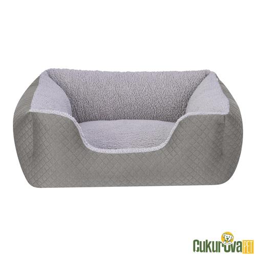 PET COMFORT ECHO KEDİ & KÖPEK YATAĞI GRİ PELUŞ S - 60 x 50 CM