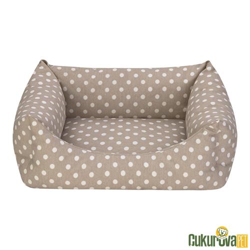 PET COMFORT UNIFORM BEJ PUANTİYELİ KEDİ & KÖPEK YATAĞI XS - 50 x 40 CM