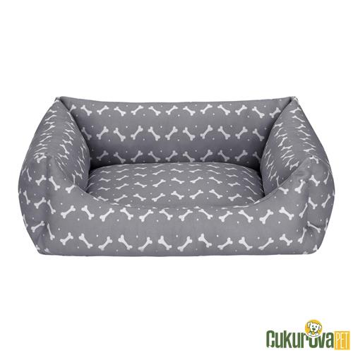 PET COMFORT UNIFORM BONE GRİ - BEYAZ KEDİ & KÖPEK YATAĞI S - 60 x 50 CM