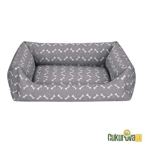 PET COMFORT UNIFORM BONE GRİ - BEYAZ KEDİ & KÖPEK YATAĞI M - 70 x 60 CM