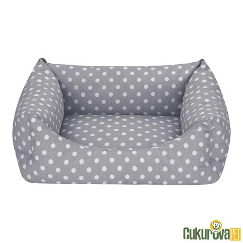 PET COMFORT UNIFORM GRİ PUANTİYELİ KEDİ & KÖPEK YATAĞI XS - 50 x 40 CM